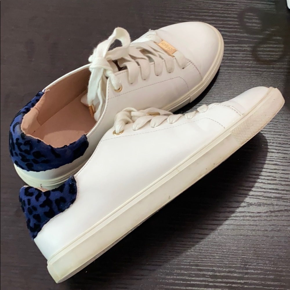 TOPSHOP WHITE LEATHER CHEETAH SNEAKERS SIZE 7 - Picture 1 of 9